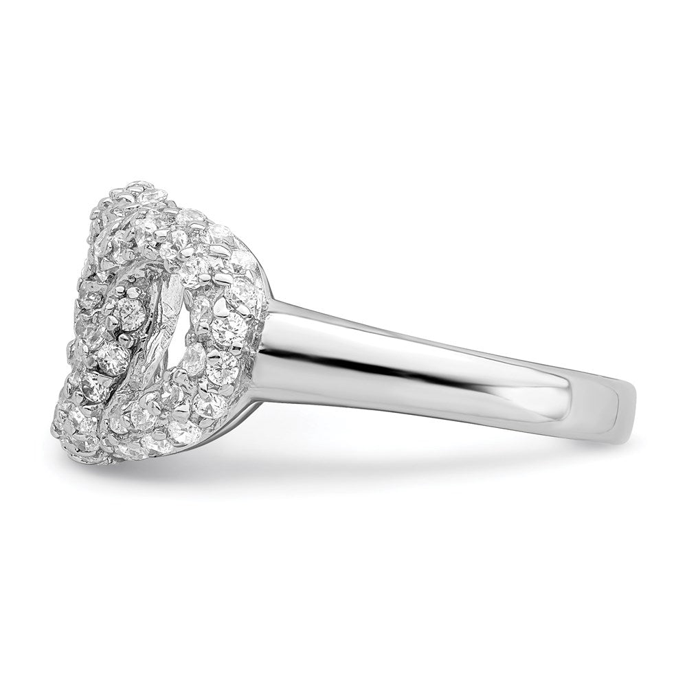 Sterling Silver Polished Three Interlocking Cz Circles Ring (Size 7 Only)