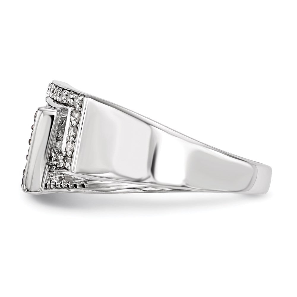 Sterling Silver Black & White Diamond Ring