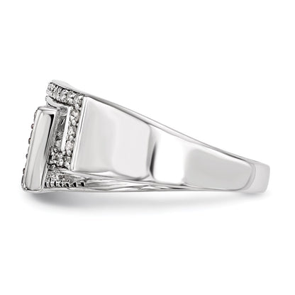 Sterling Silver Black & White Diamond Ring