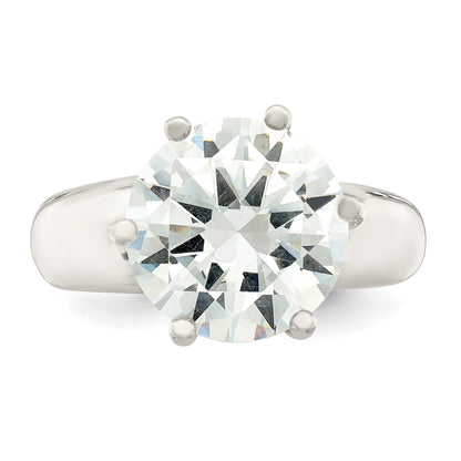 Sterling Silver Solitaire Round Cz Ring