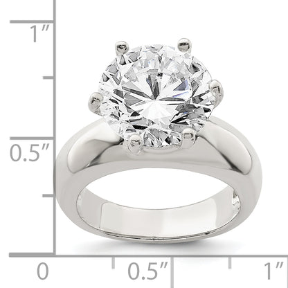 Sterling Silver Solitaire Round Cz Ring