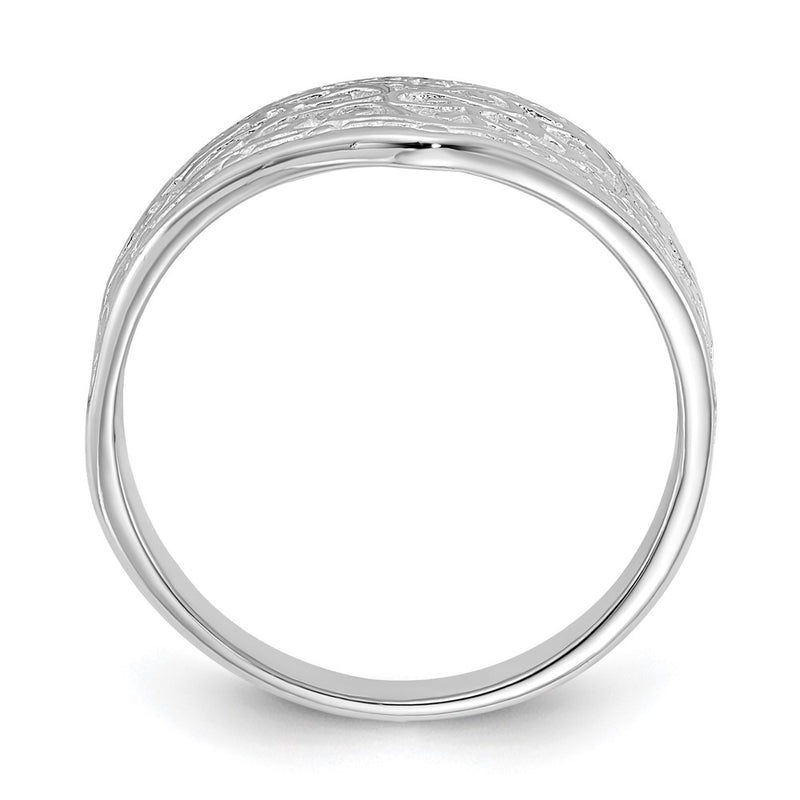 Sterling Silver Polished Heart Swirl Design Ring (Size 7 Only)