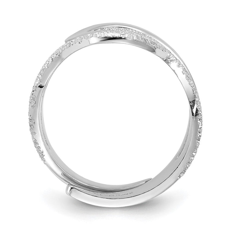 Sterling Silver Polished And Textured Swirl Ring (Size 6 Only)