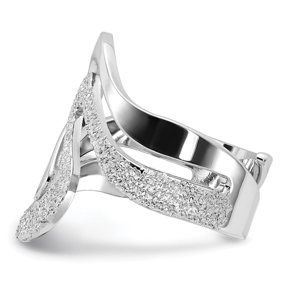 Sterling Silver Polished And Textured Swirl Ring (Size 6 Only)