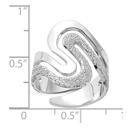 Sterling Silver Polished And Textured Swirl Ring (Size 6 Only)