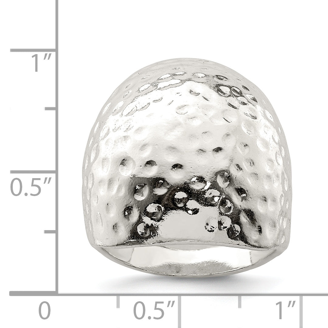 Sterling Silver Textured Dome Ring