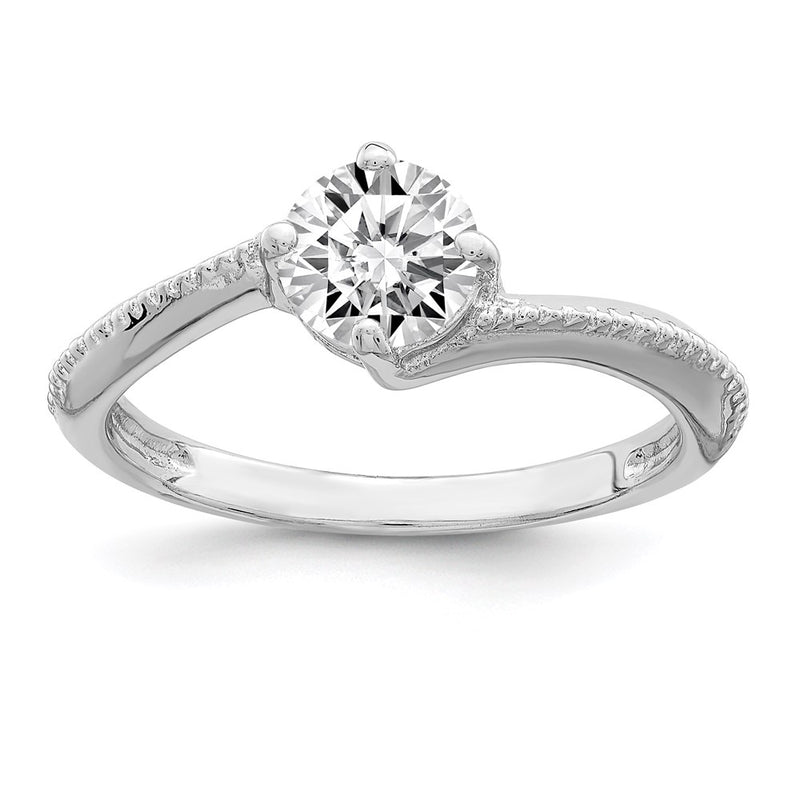 Sterling Silver Rhodium Plated Cz Ring (Size 7 Only)