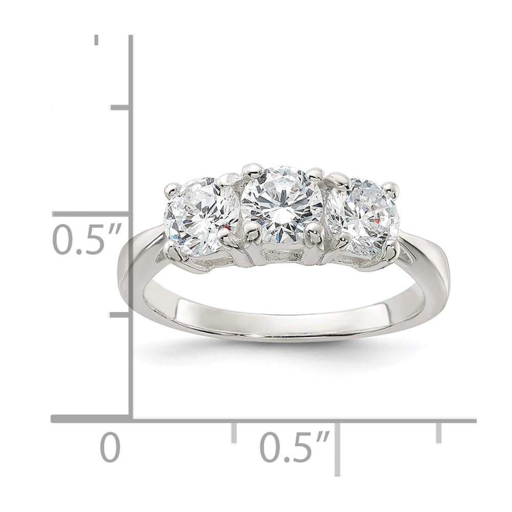 Sterling Silver Cz Ring (Size 8 Only)