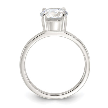 Sterling Silver Polished Cz Ring