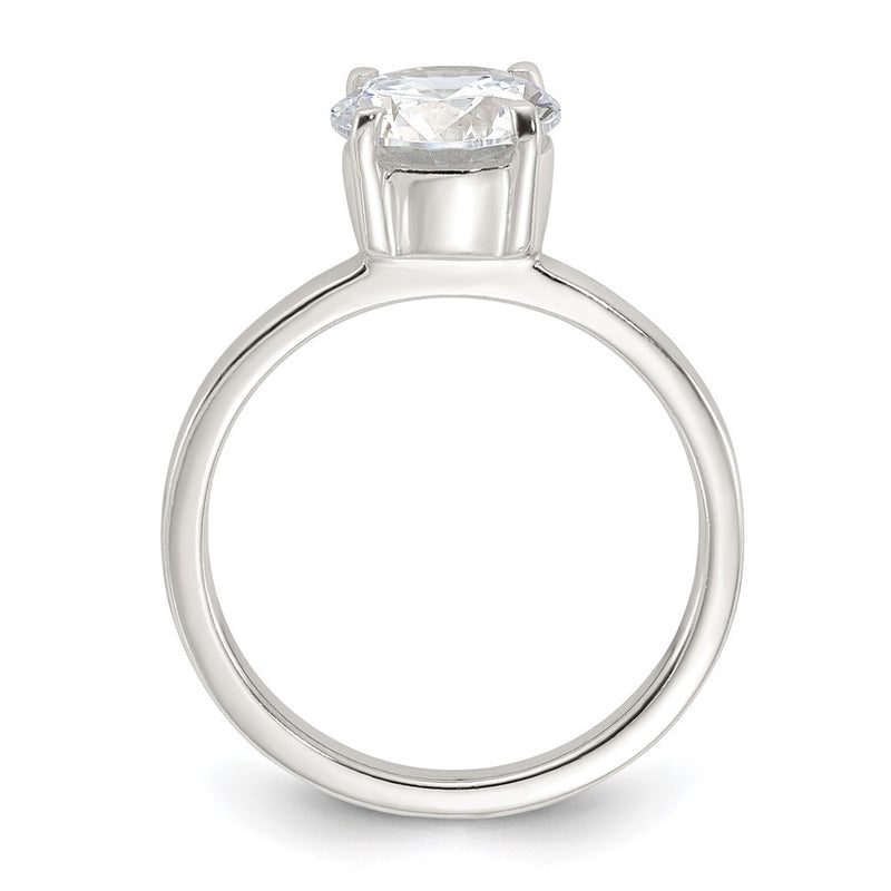 Sterling Silver Polished Cz Ring