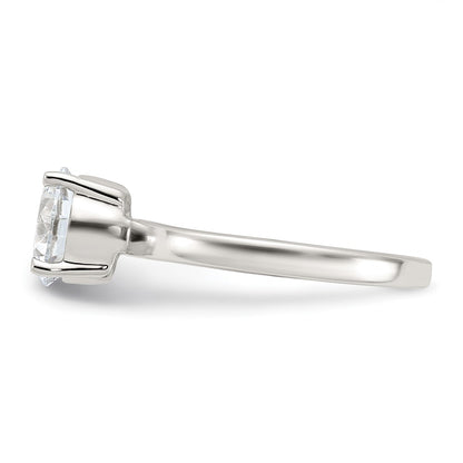 Sterling Silver Polished Cz Ring