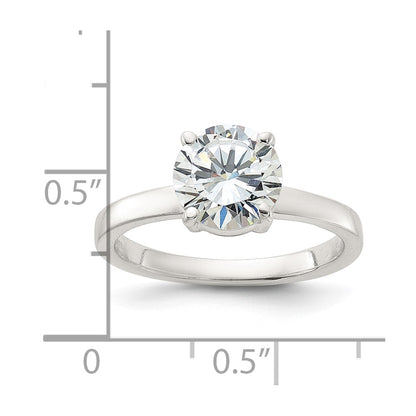 Sterling Silver Polished Cz Ring