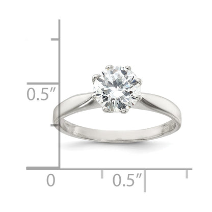 Sterling Silver Polished Cz Ring