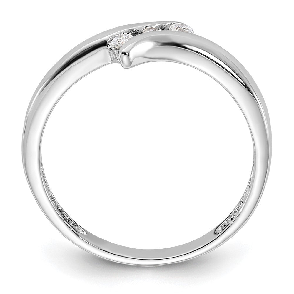 Sterling Silver Rhodium Plated Cz Ring