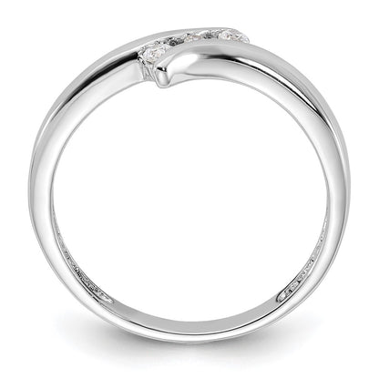 Sterling Silver Rhodium Plated Cz Ring