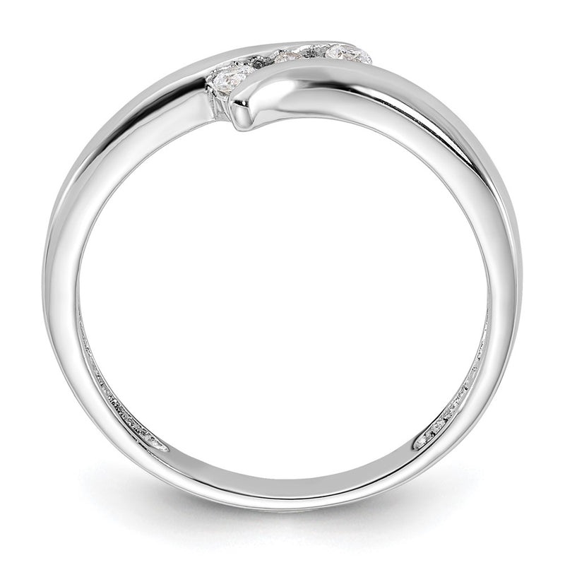 Sterling Silver Rhodium Plated Cz Ring
