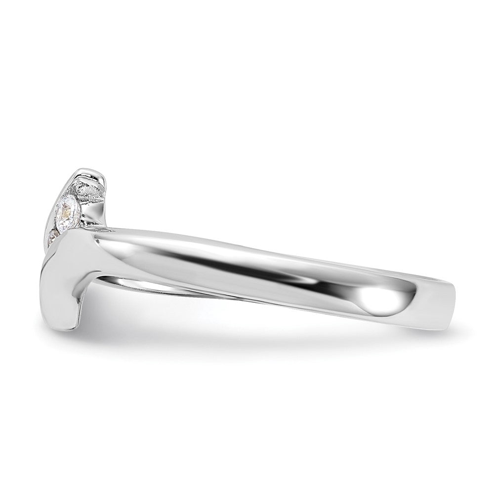 Sterling Silver Rhodium Plated Cz Ring