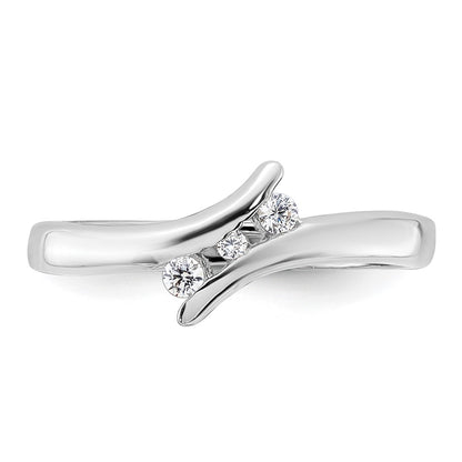 Sterling Silver Rhodium Plated Cz Ring