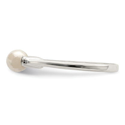 Sterling Silver Cz Imitation Pearl Ring