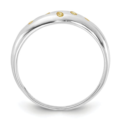 Sterling Silver Yellow Cz Ring