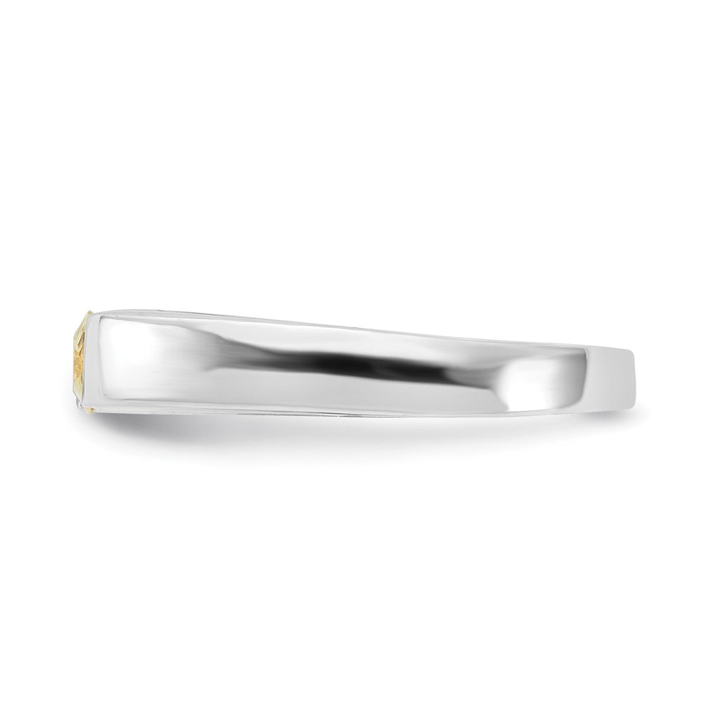 Sterling Silver Yellow Cz Ring