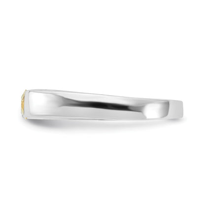 Sterling Silver Yellow Cz Ring
