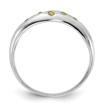 Sterling Silver Lime Green Cz Ring