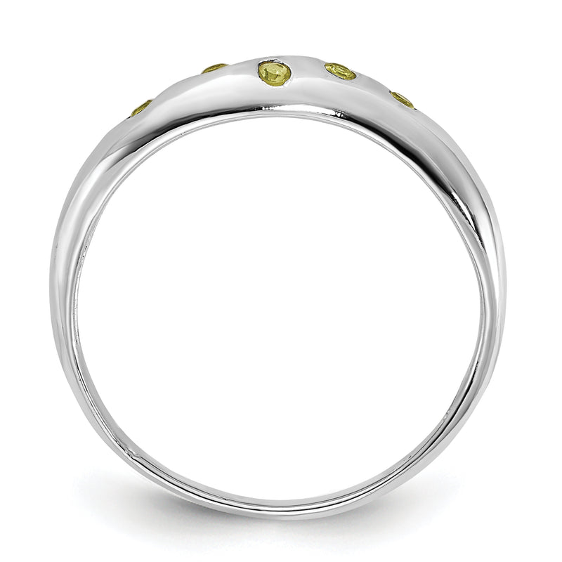 Sterling Silver Lime Green Cz Ring