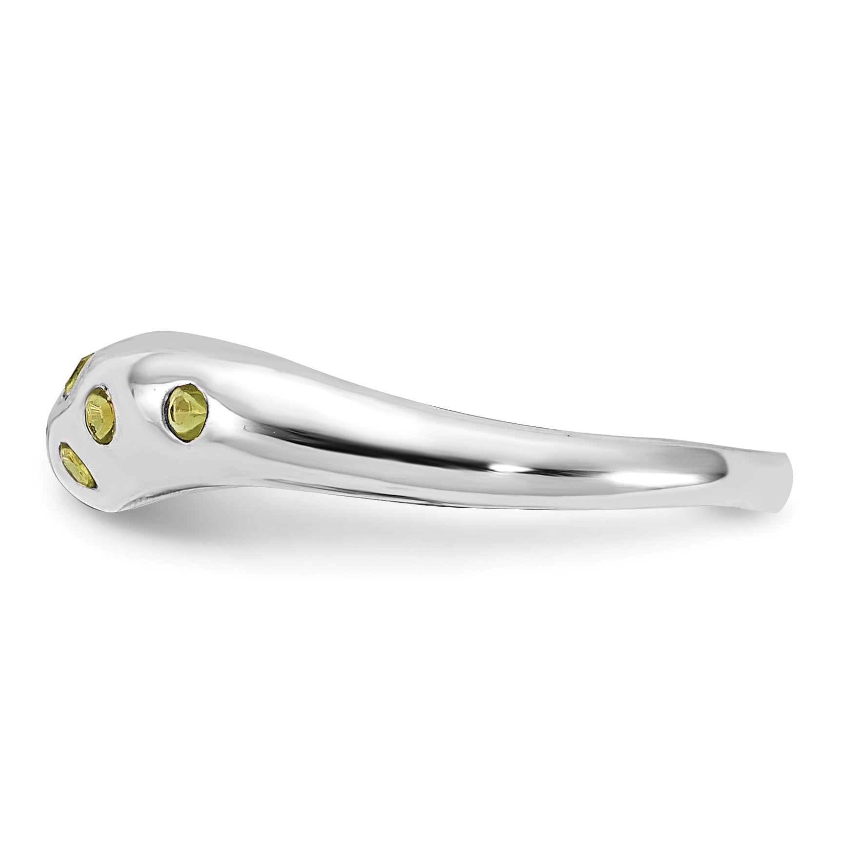 Sterling Silver Lime Green Cz Ring