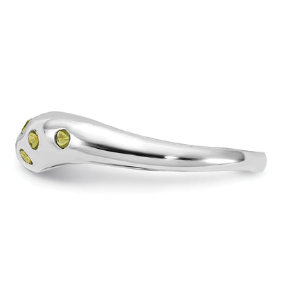 Sterling Silver Lime Green Cz Ring