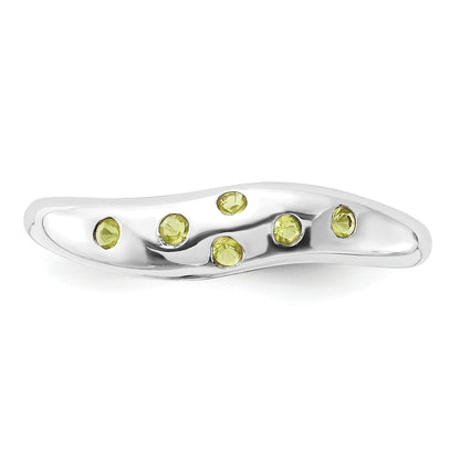 Sterling Silver Lime Green Cz Ring