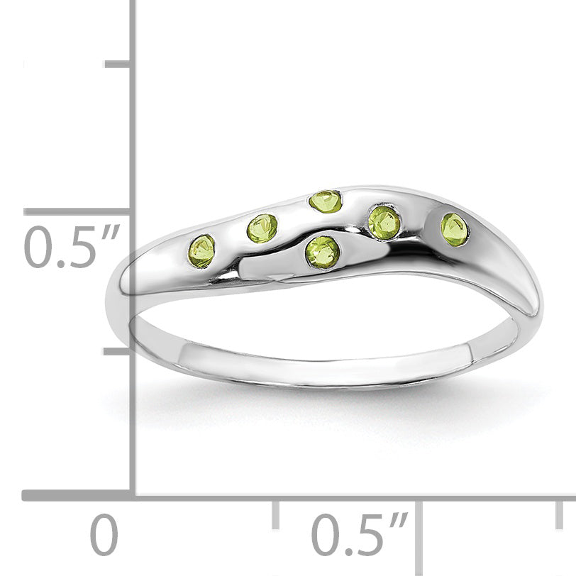 Sterling Silver Lime Green Cz Ring