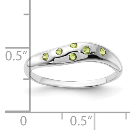 Sterling Silver Lime Green Cz Ring