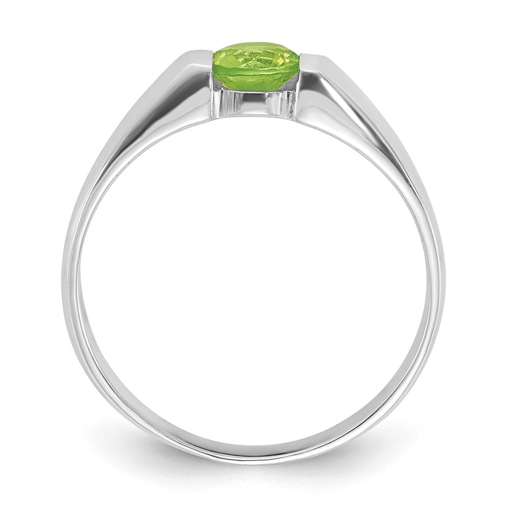 Sterling Silver Lime Green Round Cz Ring (Size 7 Only)