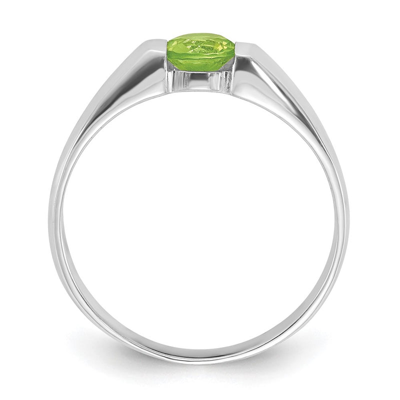 Sterling Silver Lime Green Round Cz Ring (Size 7 Only)