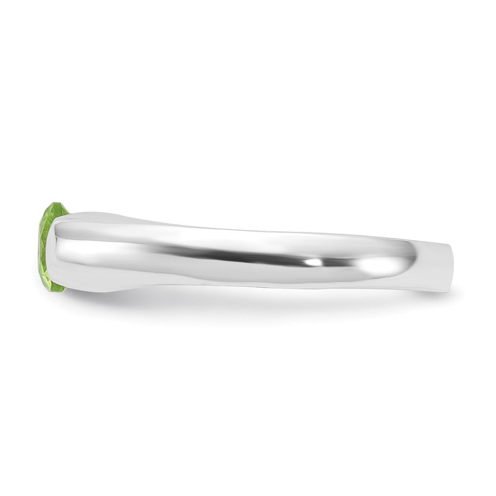Sterling Silver Lime Green Round Cz Ring (Size 7 Only)