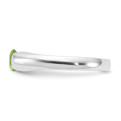 Sterling Silver Lime Green Round Cz Ring (Size 7 Only)