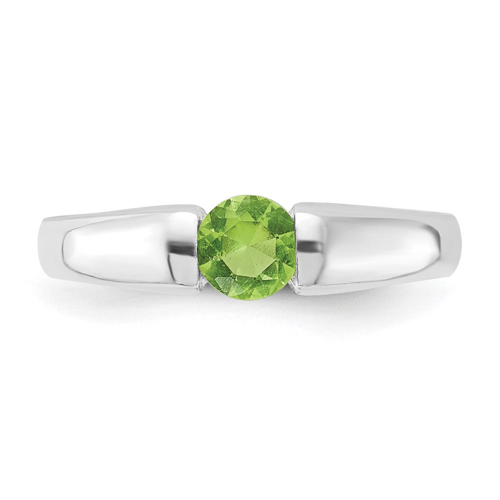 Sterling Silver Lime Green Round Cz Ring (Size 7 Only)