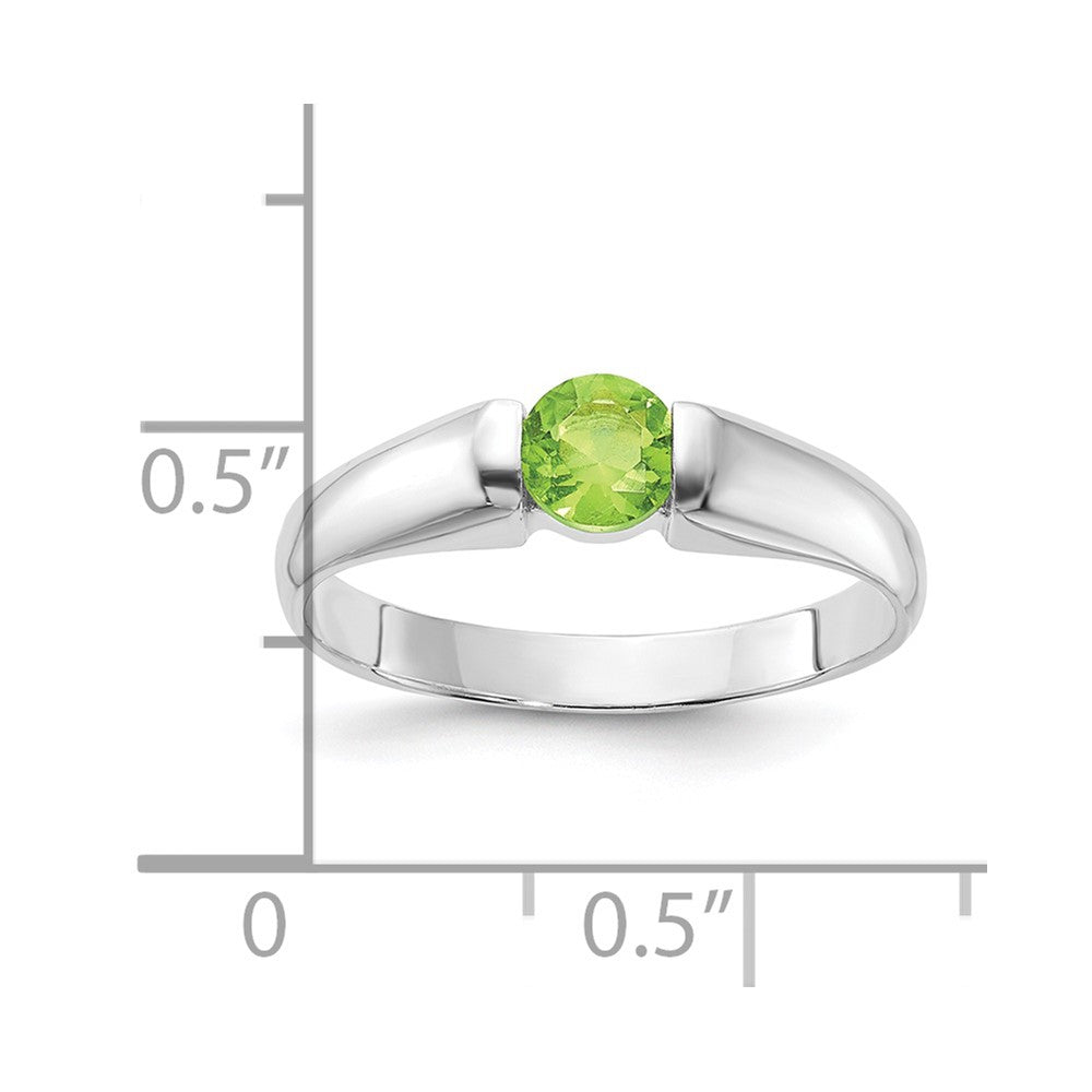 Sterling Silver Lime Green Round Cz Ring (Size 7 Only)
