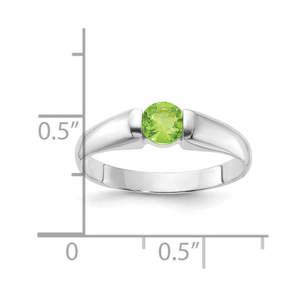 Sterling Silver Lime Green Round Cz Ring (Size 7 Only)