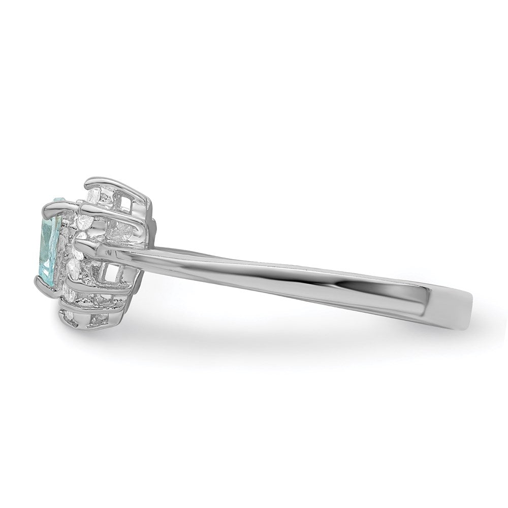 Sterling Silver Rhodium Blue Topaz Ring (Size 7 Only)