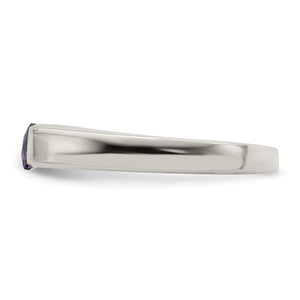 Sterling Silver Purple Cz Ring (Size 7 Only)