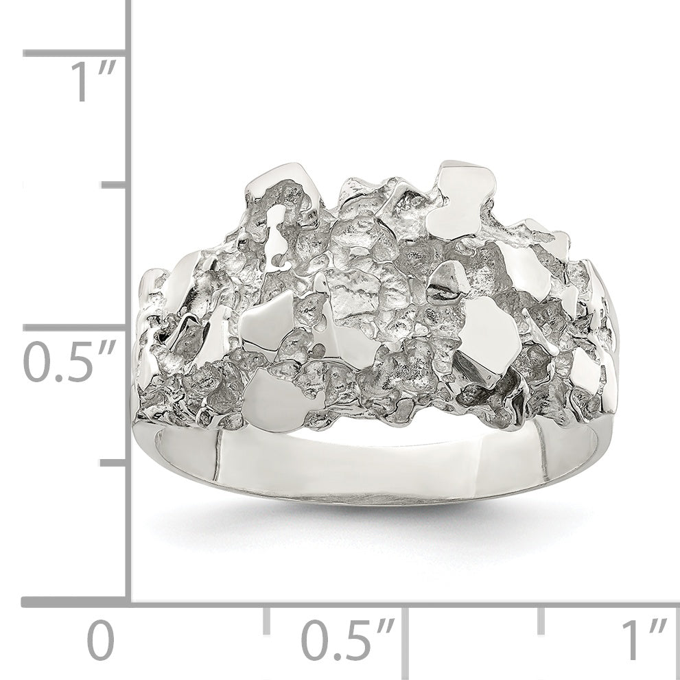 Sterling Silver Men'S Nugget Ring