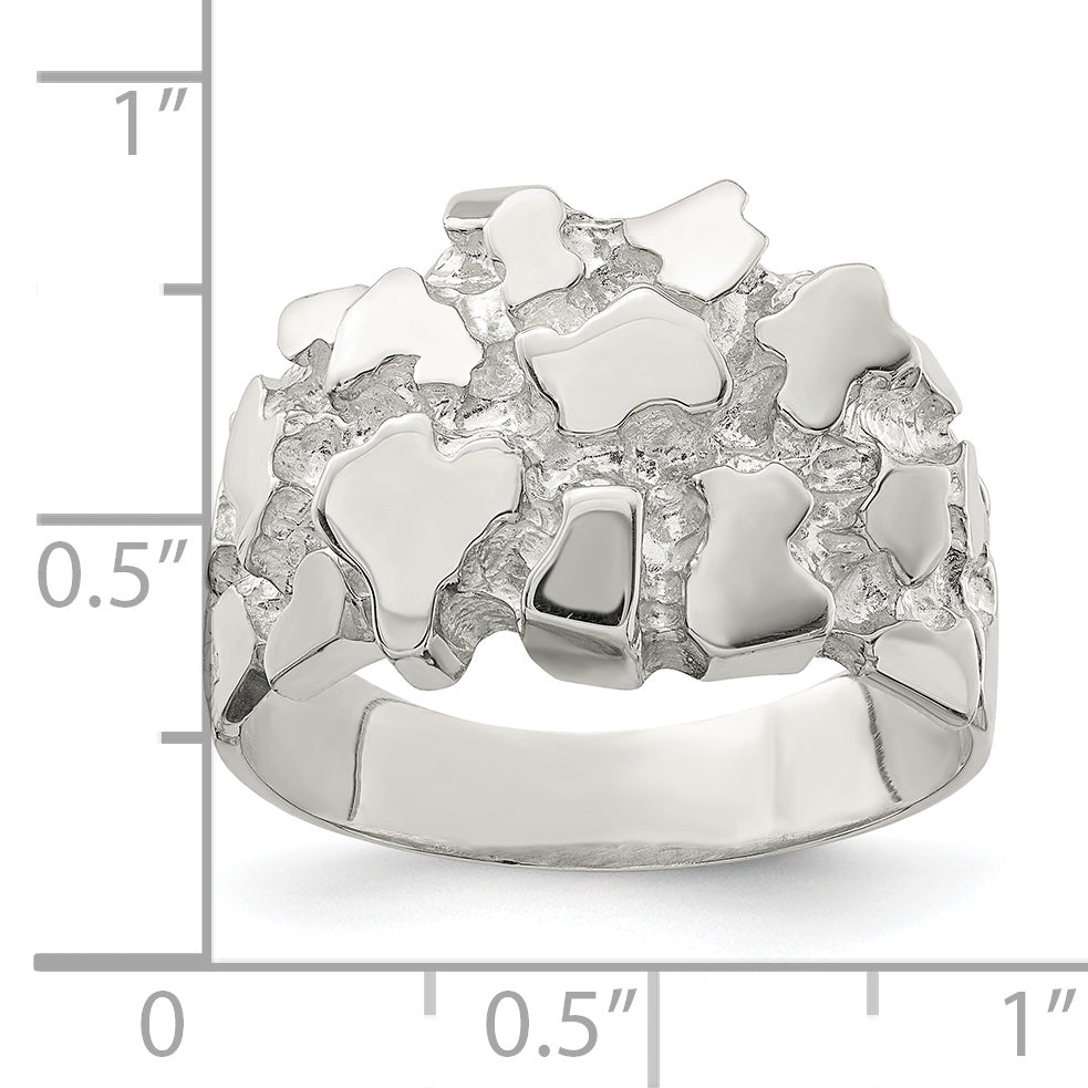 Sterling Silver Men'S Nugget Ring