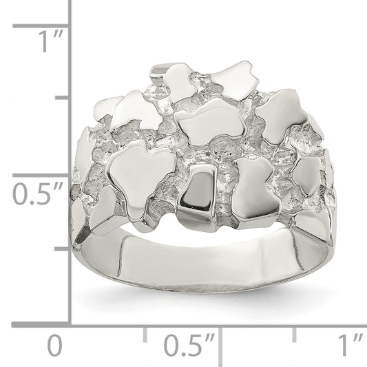 Sterling Silver Men'S Nugget Ring