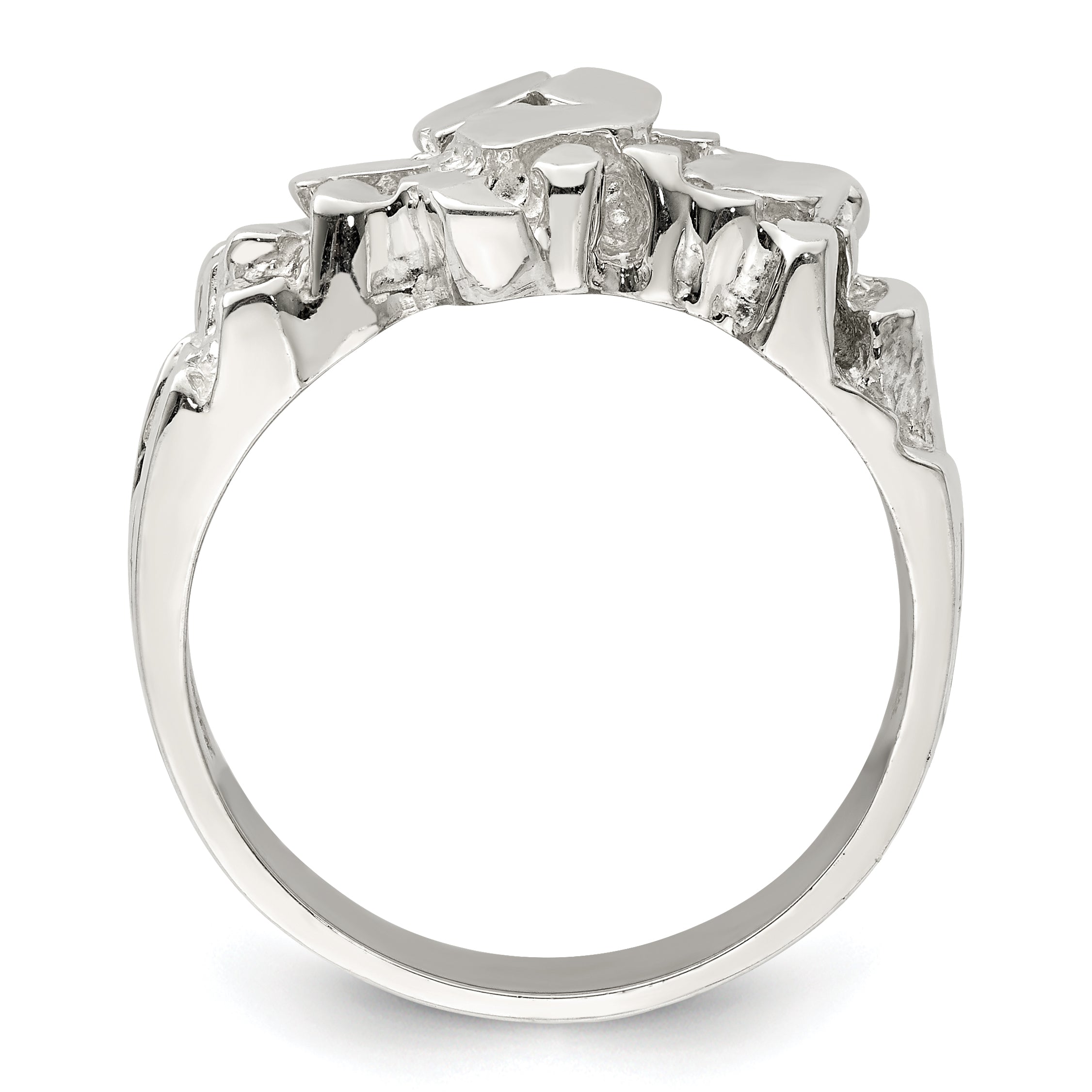 Sterling Silver Men'S Nugget Ring