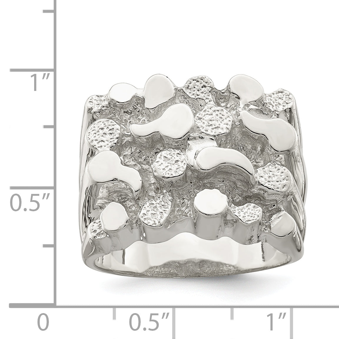 Sterling Silver Men'S Nugget Ring