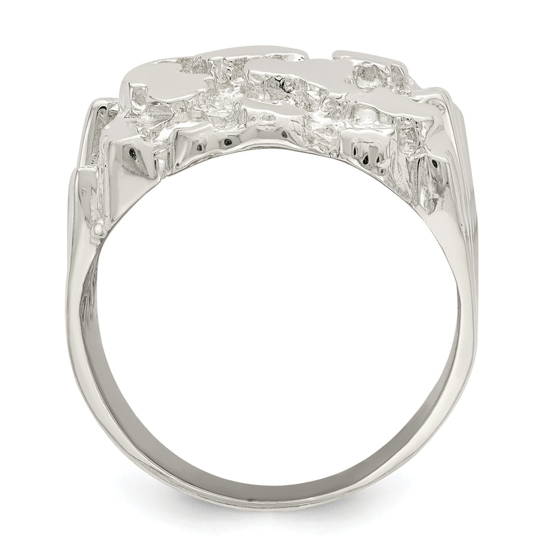 Sterling Silver Men'S Nugget Ring