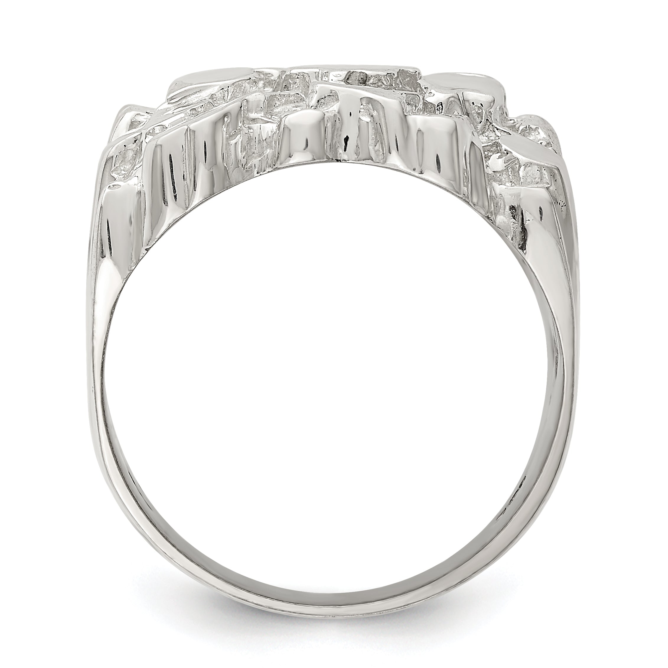 Sterling Silver Men'S Nugget Ring