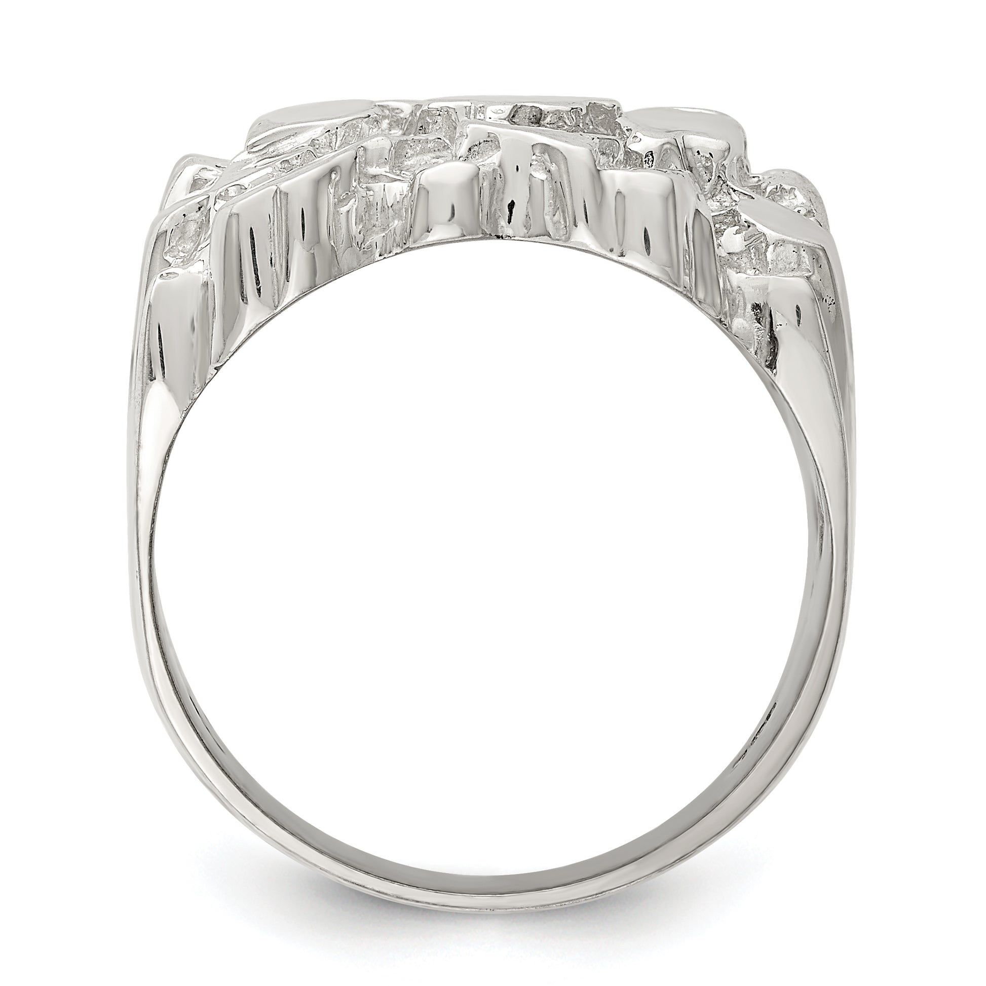 Sterling Silver Men'S Nugget Ring